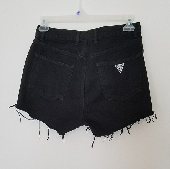 Guess Pants - Guess Vintage Black High Waisted Festival Shorts
